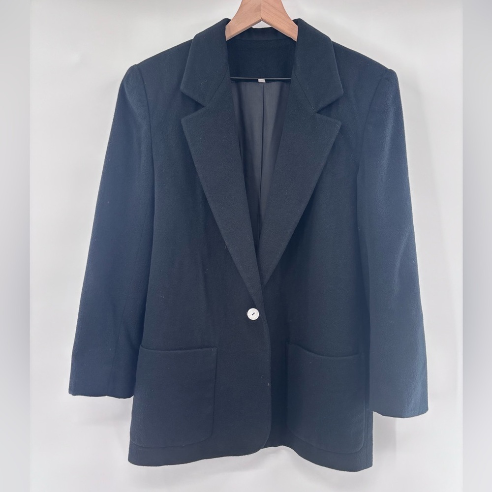 Elegant Black 100% Pure Cashmere Women's Blazer Jacket